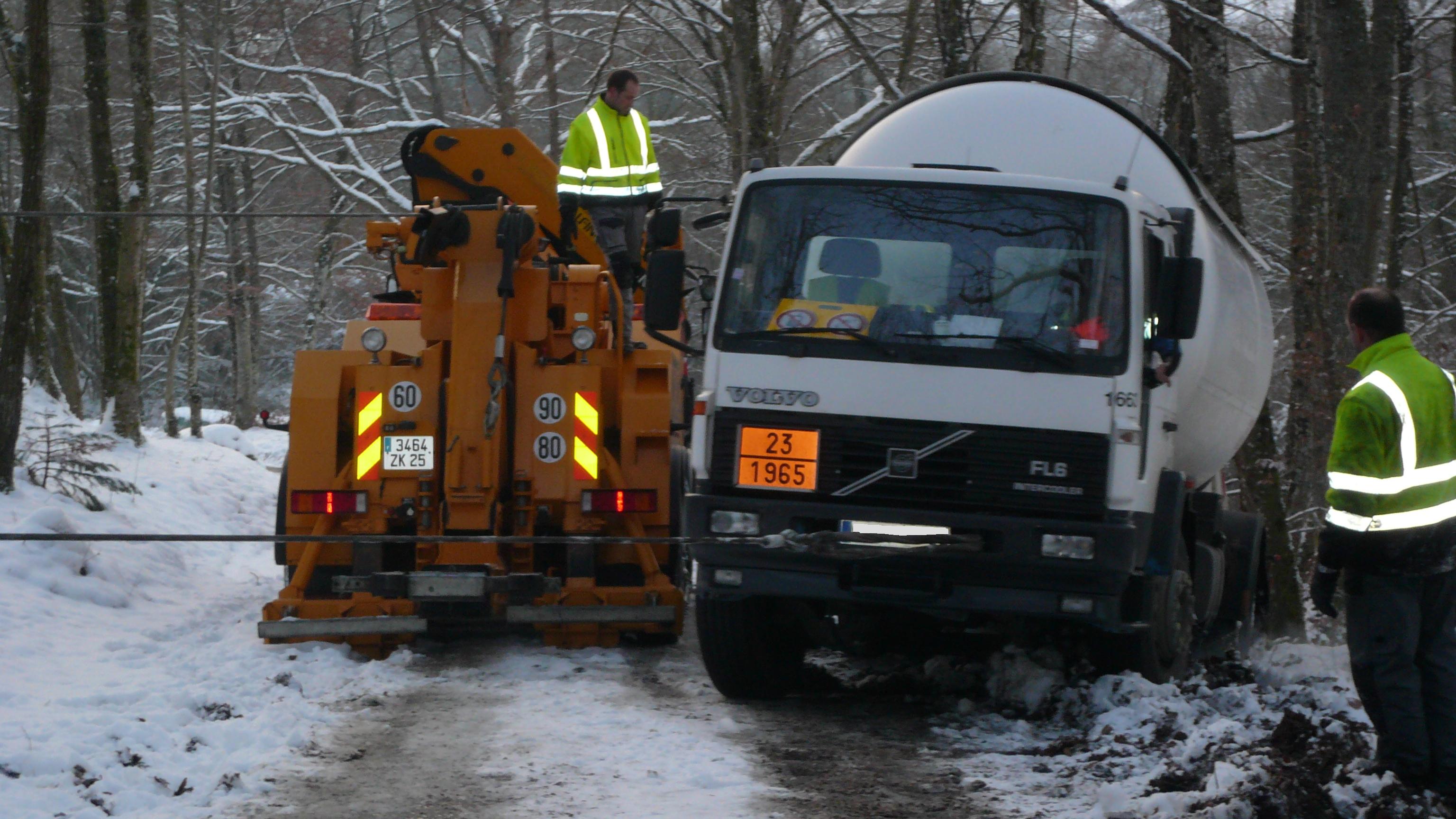 Remorquage PL accidenté